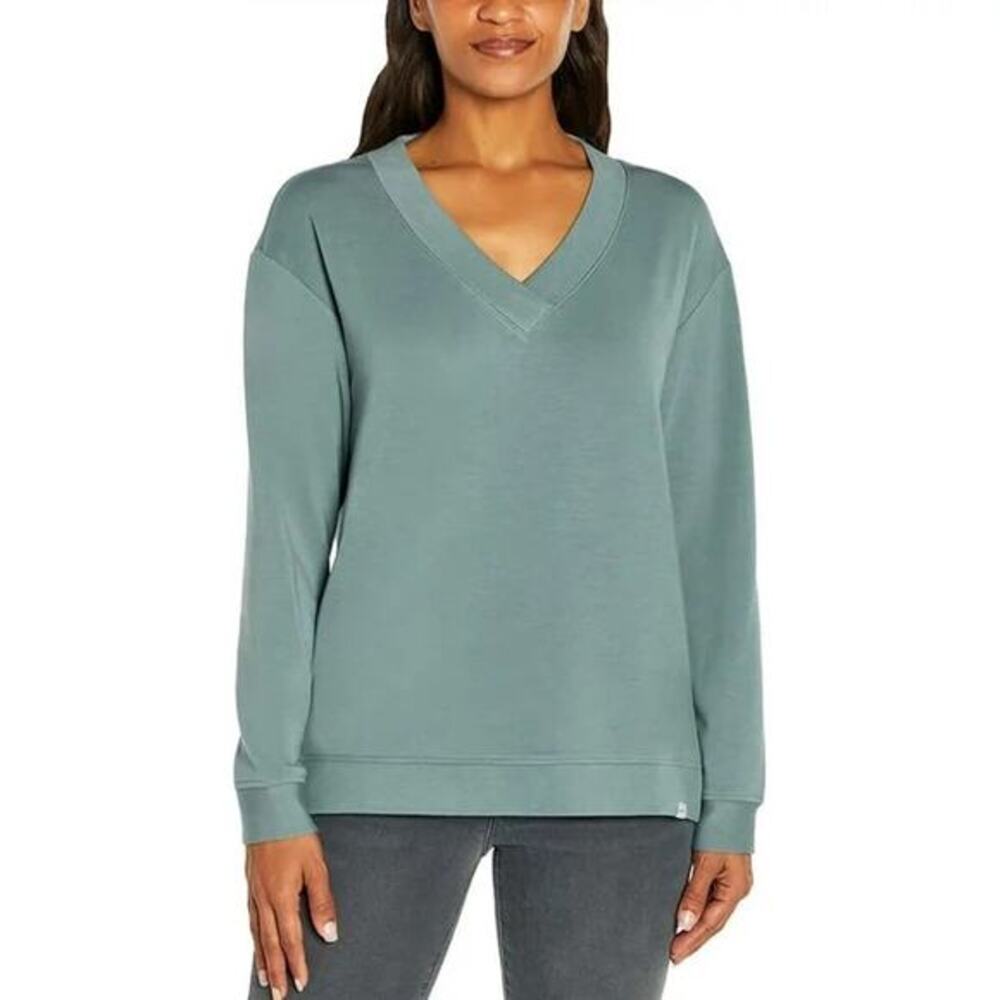 Orvis Cloud V-Neck Dropped Shoulders Sweatshirt Blue Medium